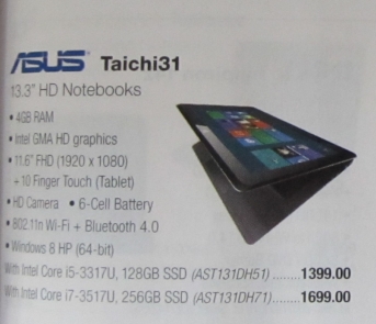 Photo of Гибридный ноутбук Asus Taichi31 появится этой зимой